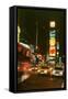 New York city street at night-null-Framed Stretched Canvas