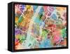 New York City Street Map-Michael Tompsett-Framed Stretched Canvas