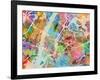 New York City Street Map-Michael Tompsett-Framed Art Print