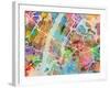 New York City Street Map-Michael Tompsett-Framed Art Print