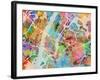 New York City Street Map-Michael Tompsett-Framed Art Print