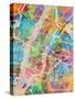 New York City Street Map-Tompsett Michael-Stretched Canvas