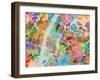 New York City Street Map-Michael Tompsett-Framed Art Print