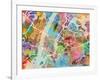 New York City Street Map-Michael Tompsett-Framed Art Print