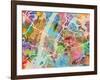 New York City Street Map-Michael Tompsett-Framed Art Print