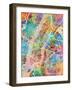 New York City Street Map-Michael Tompsett-Framed Art Print