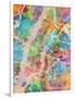 New York City Street Map-Michael Tompsett-Framed Art Print