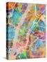 New York City Street Map-Michael Tompsett-Stretched Canvas