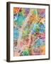 New York City Street Map-Michael Tompsett-Framed Art Print