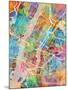 New York City Street Map-Michael Tompsett-Mounted Art Print