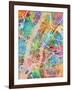 New York City Street Map-Michael Tompsett-Framed Art Print