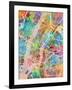 New York City Street Map-Michael Tompsett-Framed Art Print