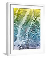 New York City Street Map-Tompsett Michael-Framed Art Print