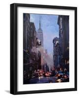 New York City Street Scene Fifth Avenue-Markus Bleichner-Framed Art Print