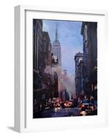 New York City Street Scene Fifth Avenue-Markus Bleichner-Framed Art Print