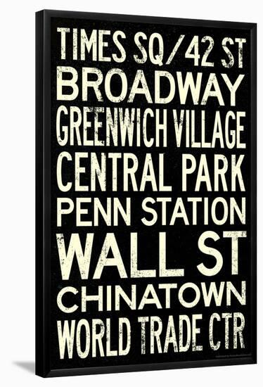 New York City Subway Style Vintage RetroMetro Travel Poster-null-Framed Poster