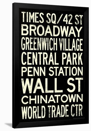 New York City Subway Style Vintage RetroMetro Travel Poster-null-Framed Poster