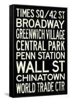 New York City Subway Style Vintage RetroMetro Travel Poster-null-Framed Stretched Canvas