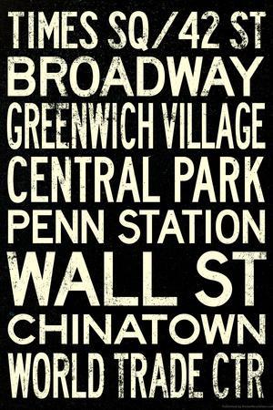 Subway New York City White Poster 12x18 inch