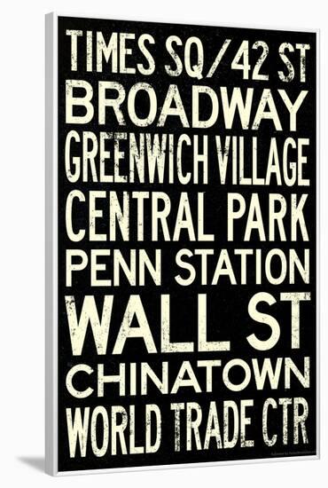 New York City Subway Style Vintage RetroMetro Travel-null-Framed Art Print