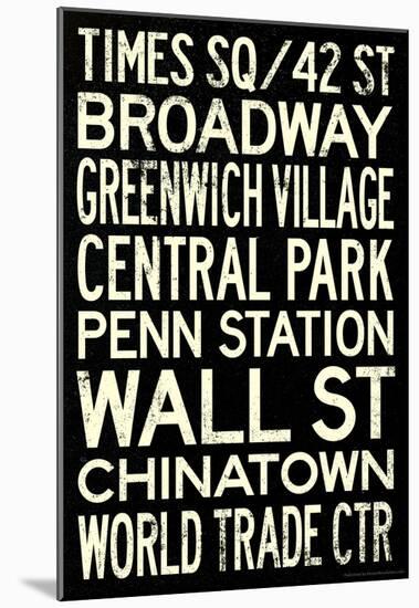 New York City Subway Style Vintage Travel Poster-null-Mounted Poster