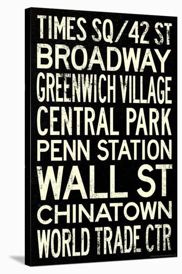 New York City Subway Style Vintage Travel Poster-null-Stretched Canvas