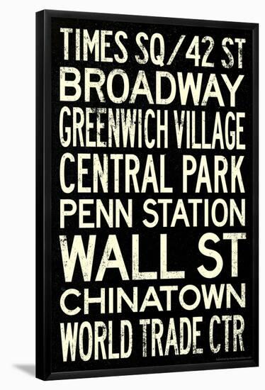 New York City Subway Style Vintage Travel Poster-null-Framed Poster