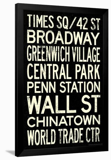 New York City Subway Style Vintage Travel Poster-null-Framed Poster