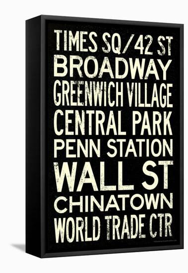 New York City Subway Style Vintage Travel Poster-null-Framed Stretched Canvas