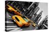 New York City Taxi, Blur Focus Motion, times Square-upthebanner-Stretched Canvas