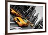 New York City Taxi, Blur Focus Motion, times Square-upthebanner-Framed Photographic Print