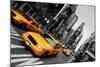 New York City Taxi, Blur Focus Motion, times Square-upthebanner-Mounted Photographic Print