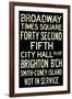 New York City Times Square Broadway Vintage Subway Retro Metro-null-Framed Art Print