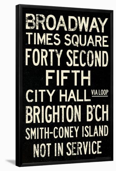 New York City Times Square Broadway Vintage Subway RetroMetro Poster-null-Framed Poster