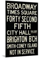New York City Times Square Broadway Vintage Subway RetroMetro Poster-null-Mounted Poster