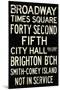 New York City Times Square Broadway Vintage Subway RetroMetro Poster-null-Mounted Poster