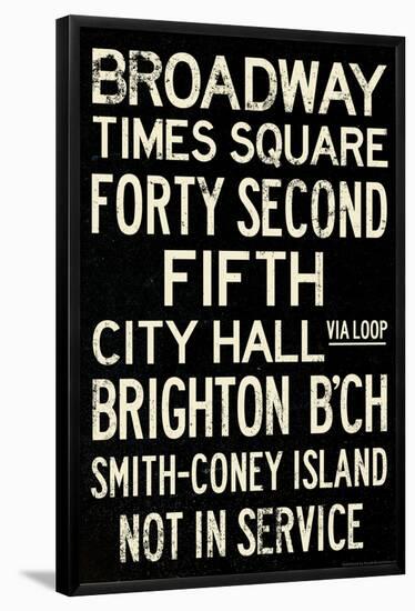 New York City Times Square  Vintage Subway Travel Poster-null-Framed Poster
