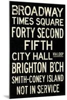 New York City Times Square  Vintage Subway Travel Poster-null-Mounted Poster