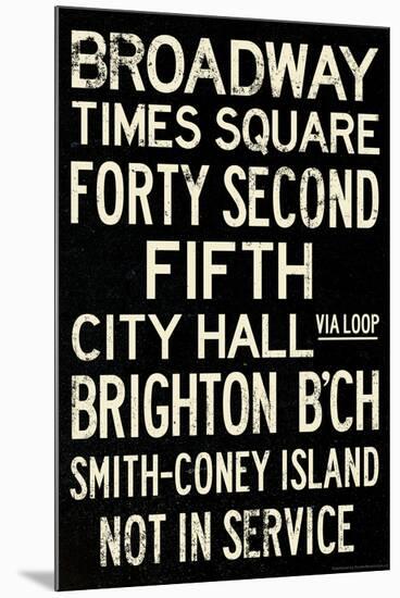 New York City Times Square  Vintage Subway Travel Poster-null-Mounted Poster