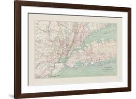 New York City Transportation Map-The Vintage Collection-Framed Giclee Print