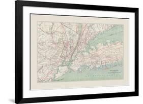 New York City Transportation Map-The Vintage Collection-Framed Giclee Print