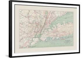 New York City Transportation Map-The Vintage Collection-Framed Giclee Print