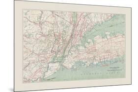 New York City Transportation Map-The Vintage Collection-Mounted Giclee Print