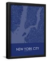 New York City, United States of America Blue Map-null-Framed Poster