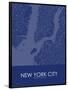 New York City, United States of America Blue Map-null-Framed Poster