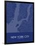 New York City, United States of America Blue Map-null-Framed Poster