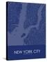 New York City, United States of America Blue Map-null-Stretched Canvas