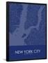 New York City, United States of America Blue Map-null-Framed Poster