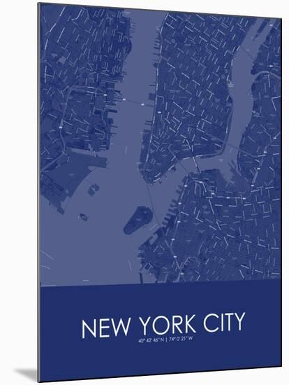 New York City, United States of America Blue Map-null-Mounted Poster