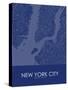 New York City, United States of America Blue Map-null-Stretched Canvas